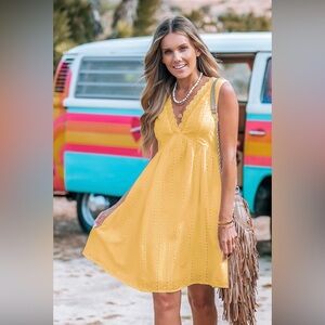 Cupshe Scalloped Lace Eyelet Mini Dress